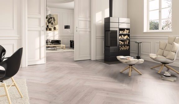 LVT danga PRO fishbone Oak Helsinki MAT 749,3*149,9*2,5  – Pilkas